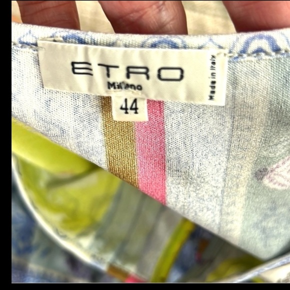 ETRO, Italy,Printed Scoop Neck Blouse, Gorgeous,Perfect Luxury,Size 44 EU/ 8US - Picture 2 of 10